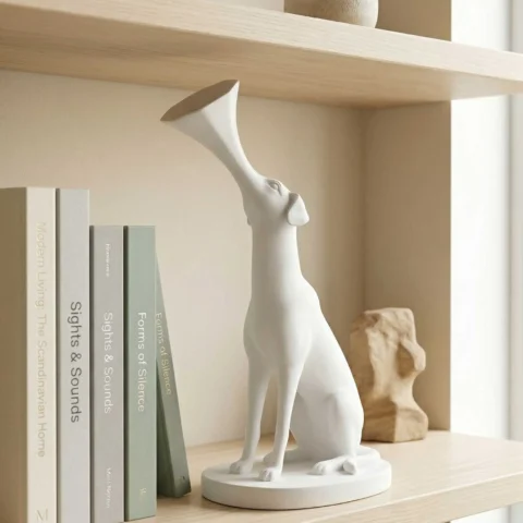 Elivera Modern Abstract Dog Sculpture Set - Artistic Funnel Design Décor for Contemporary Interiors