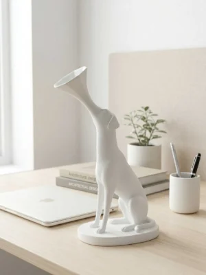 Elivera Modern Abstract Dog Sculpture Set – Artistic Funnel Design Décor for Contemporary Interiors