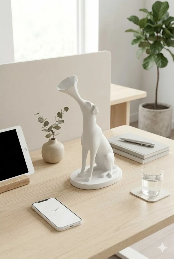 Elivera Modern Abstract Dog Sculpture Set - Artistic Funnel Design Décor for Contemporary Interiors