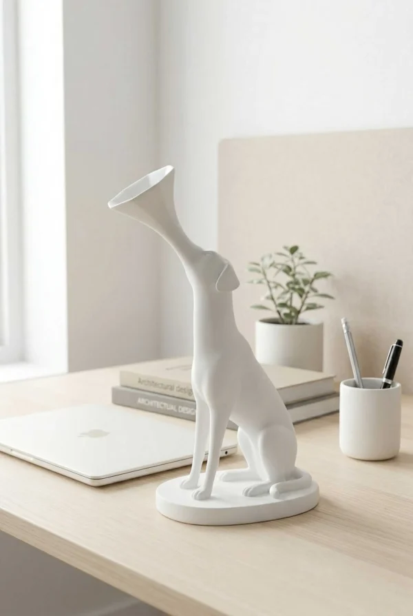 Elivera Modern Abstract Dog Sculpture Set - Artistic Funnel Design Décor for Contemporary Interiors