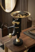 Elivera Modern Luxe Cat Wall Sculpture - Designer Statement Décor with Metallic Gold Accent