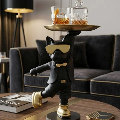 Elivera Modern Luxe Cat Wall Sculpture – Designer Statement Décor with Metallic Gold Accent 3