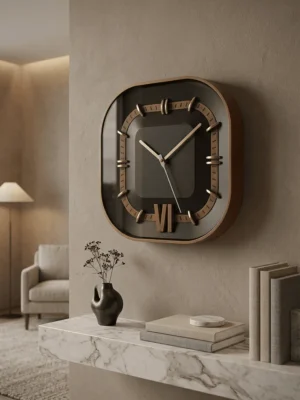 Elivera Modern Square Wall Clock – Premium Metal Finish 2