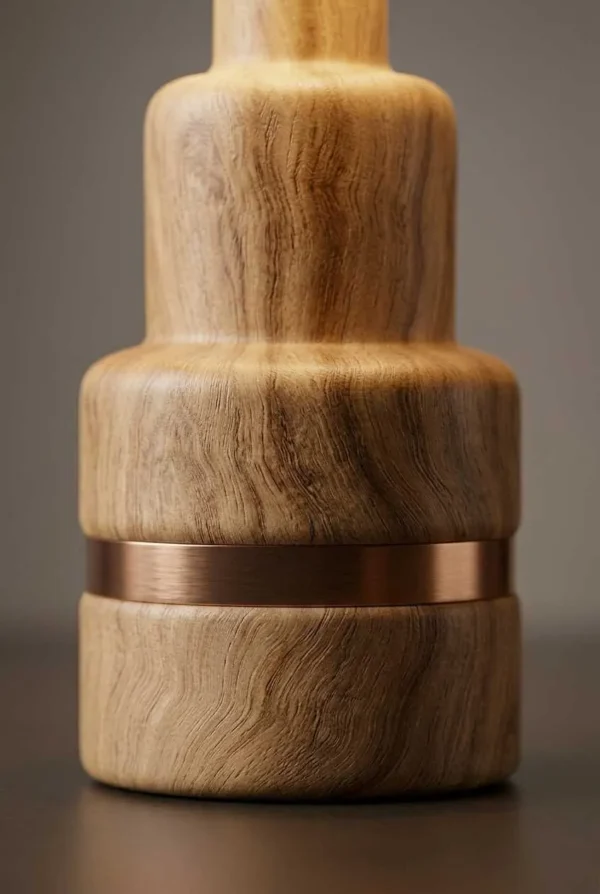 Elivera Nordic Ceramic Wood-Finish Lamp