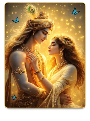 Elivera Radha Krishna Love Canvas Wall Art - Symbol of Eternal Love and Harmony