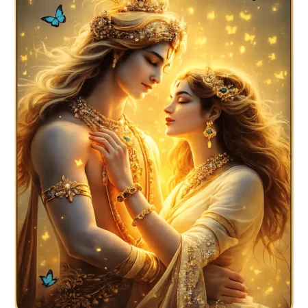 Elivera Radha Krishna Love Canvas Wall Art - Symbol of Eternal Love and Harmony