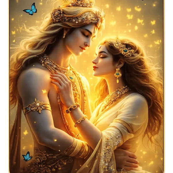 Elivera Radha Krishna Love Canvas Wall Art - Symbol of Eternal Love and Harmony