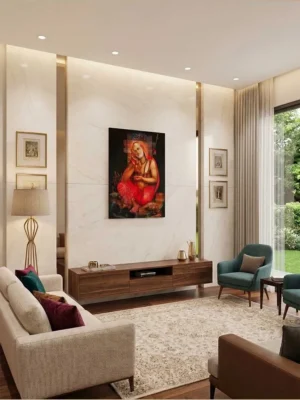 Elivera Raghavendra Swamy Blessings Canvas Wall Art – Symbol of Devotion and Faith