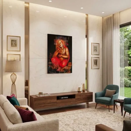 Elivera Raghavendra Swamy Blessings Canvas Wall Art – Symbol of Devotion and Faith