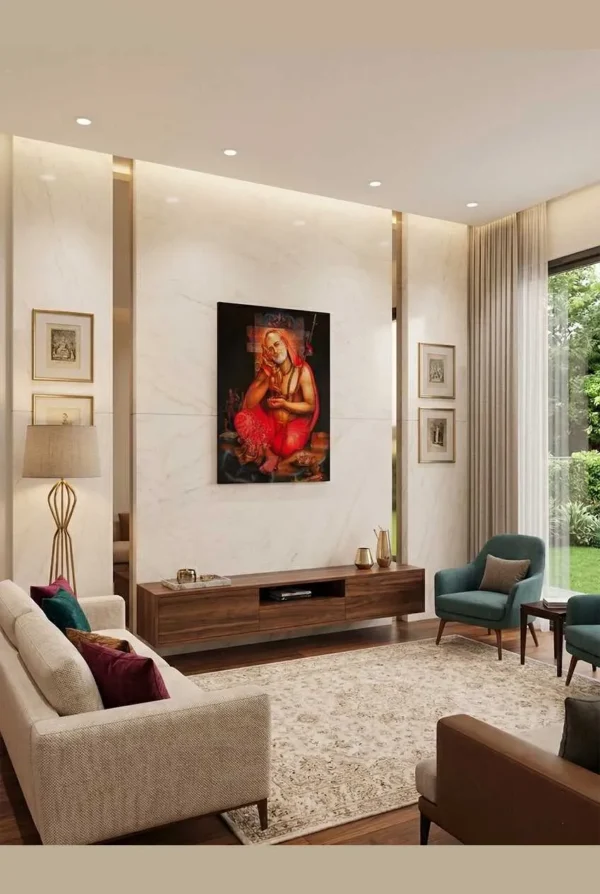 Elivera Raghavendra Swamy Blessings Canvas Wall Art - Symbol of Devotion and Faith