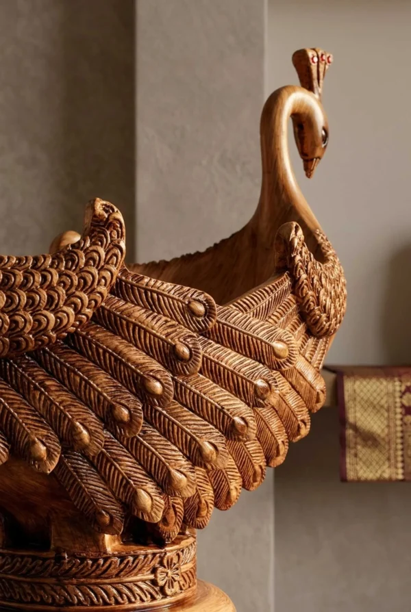 Elivera Royal Twin Peacock Decorative Bowl - Luxury Centerpiece and Elegant Table Accent
