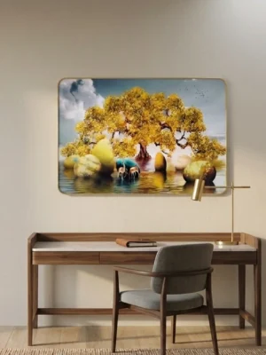 Elivera Sacred Golden Tree of Life Canvas - Symbol of Growth, Balance and Abundance