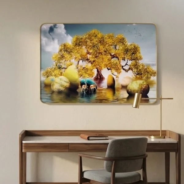 Elivera Sacred Golden Tree of Life Canvas - Symbol of Growth, Balance and Abundance