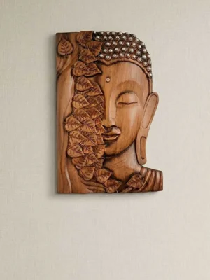 Elivera Serenity Buddha Wall Panel - Premium Finish Wooden Black