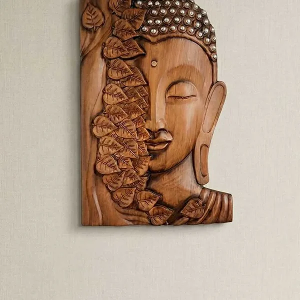 Elivera Serenity Buddha Wall Panel - Premium Finish Wooden Black