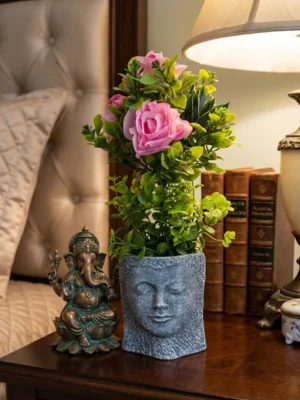 Elivera Serenity Face Planter - Pink Rose Stone Pot