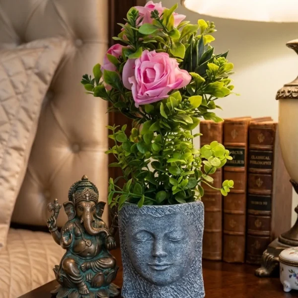 Elivera Serenity Face Planter - Pink Rose Stone Pot