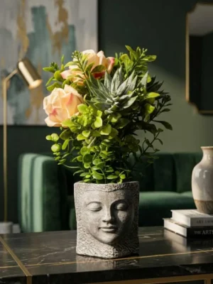 Elivera Serenity Face Planter – White Lily Stone Pot 2