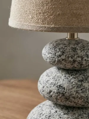 Elivera Stacked Stone Ceramic Table Lamp 2