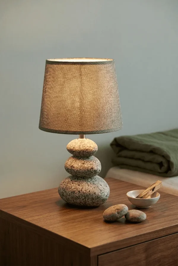 Elivera Stacked Stone Ceramic Table Lamp