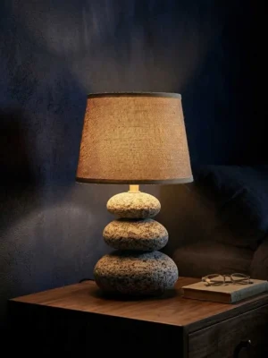 Elivera Stacked Stone Ceramic Table Lamp