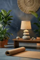 Elivera Stacked Stone Ceramic Table Lamp