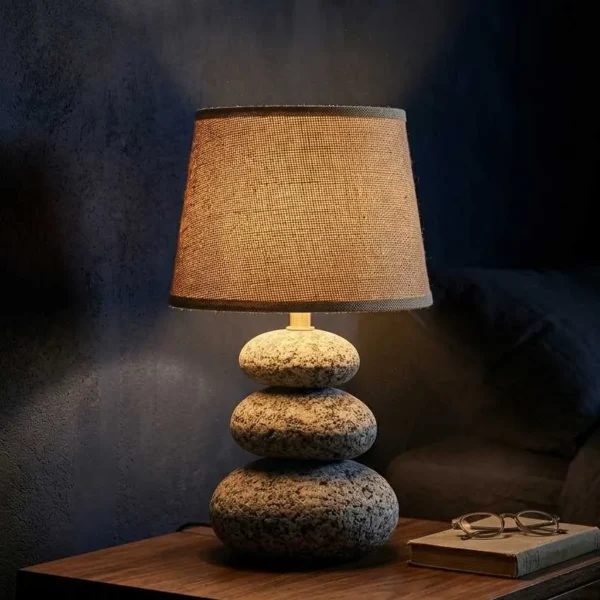 Elivera Stacked Stone Ceramic Table Lamp
