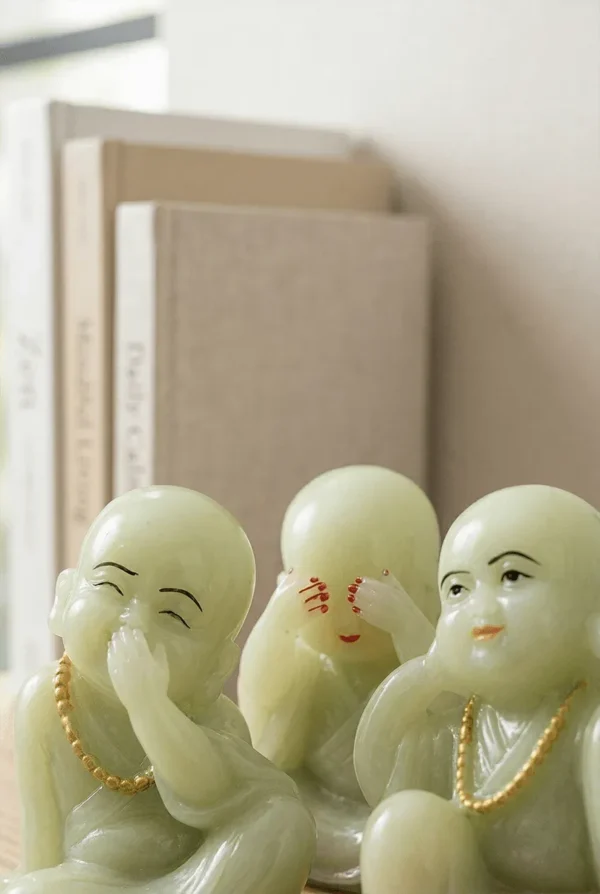 Elivera Three Wise Monks Sculpture Set - Symbol of Mindfulness, Positivity and Inner Peace