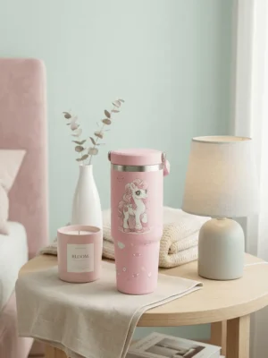 Elivera Unicorn Travel Coffee Mug - Cute Insulated Sipper for Kids and Gifting