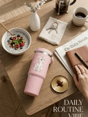 Elivera Unicorn Travel Coffee Mug – Cute Insulated Sipper for Kids and Gifting