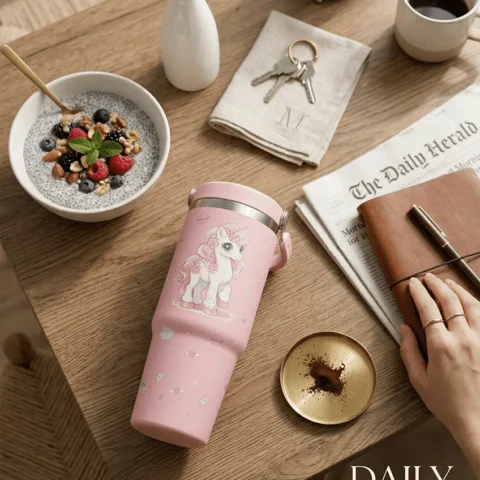 Elivera Unicorn Travel Coffee Mug – Cute Insulated Sipper for Kids and Gifting
