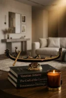 Elivera Venetian Gondola Boat Décor - Artistic Metallic Tabletop Accent for Elegant Spaces gold
