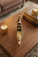 Elivera Venetian Gondola Boat Décor - Artistic Metallic Tabletop Accent for Elegant Spaces gold