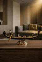 Elivera Venetian Gondola Boat Décor - Artistic Metallic Tabletop Accent for Elegant Spaces gold