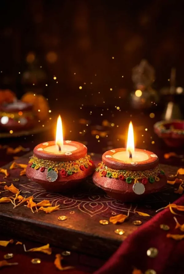 Matka Shape Candles - Pack of 2