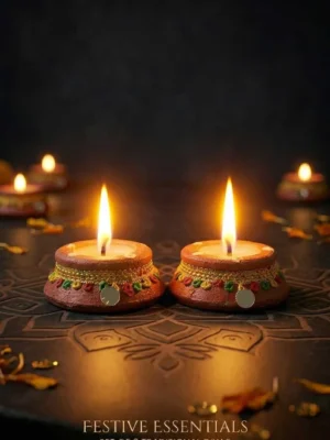 Matka Shape Candles - Pack of 2