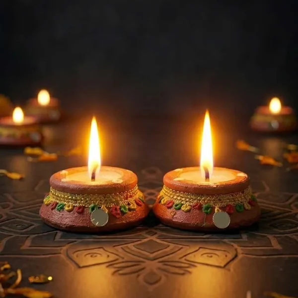 Matka Shape Candles - Pack of 2