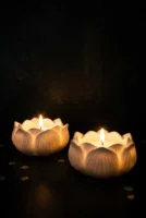 Scented Candles Ceramic Flower (Pack of 2)