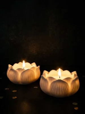 Scented Candles Ceramic Flower 2