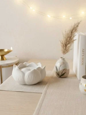 Scented Candles Ceramic Flower (Pack of 2)