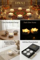 Scented Candles Ceramic Flower (Pack of 2)