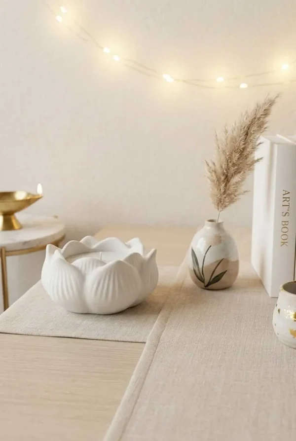 Scented Candles Ceramic Flower (Pack of 2)