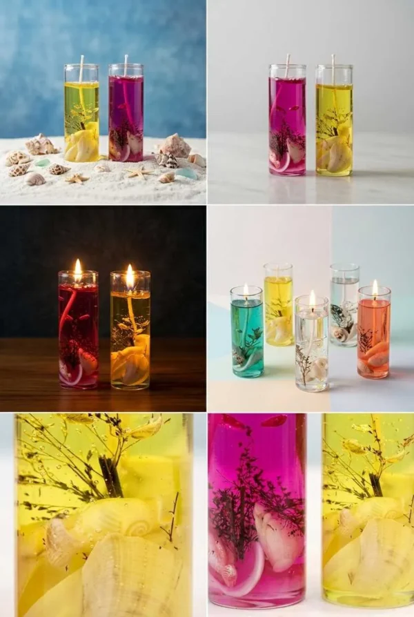Elivera Ocean Jelly Tube Candle Set (Pack of 2)