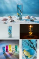 Elivera Ocean Jelly Tube Candle Set (Pack of 2)