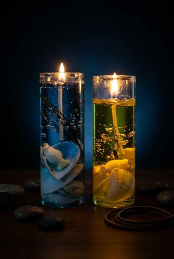 Elivera Ocean Jelly Tube Candle Set (Pack of 2)