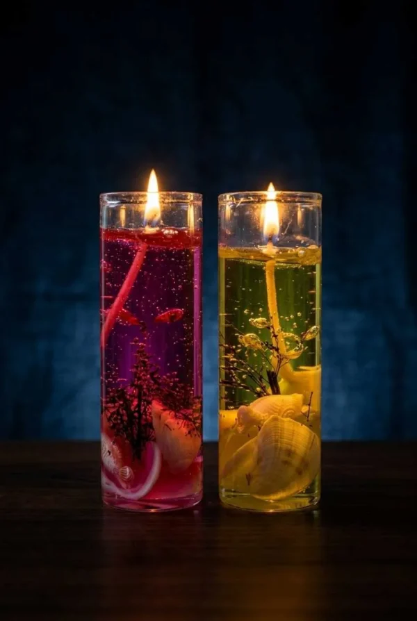 Elivera Ocean Jelly Tube Candle Set (Pack of 2)