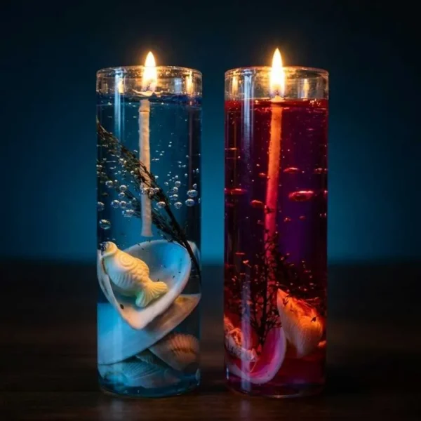 Elivera Ocean Jelly Tube Candle Set (Pack of 2)