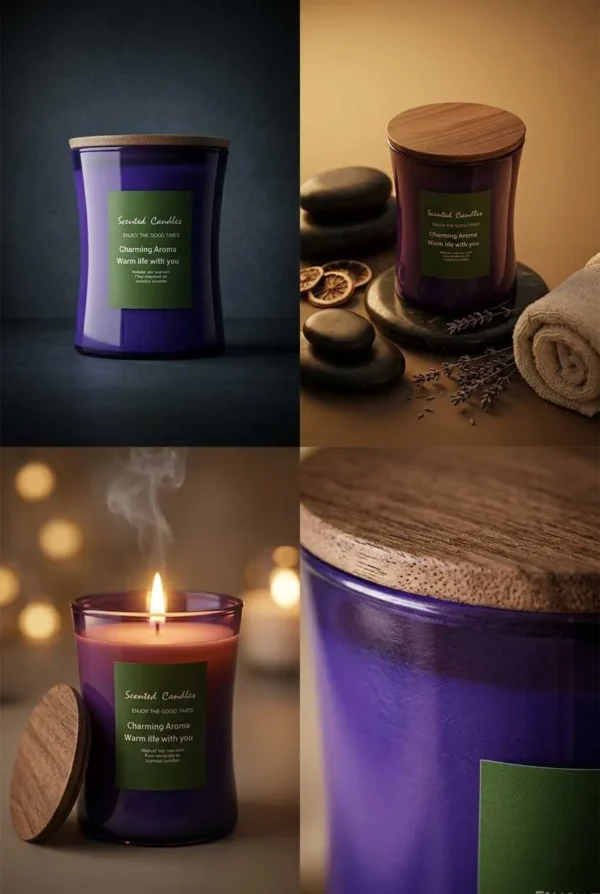 Scented Candles with Wooden Cap